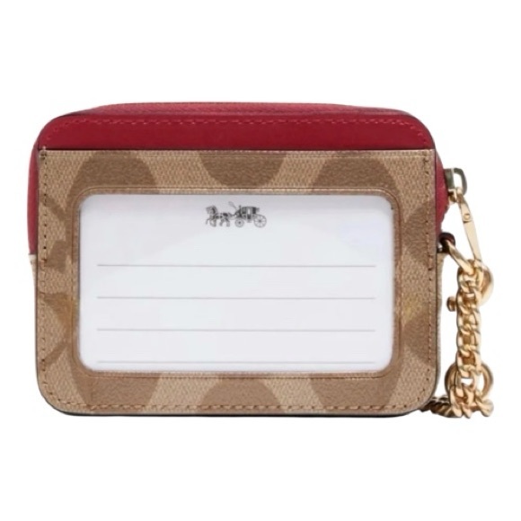 Coach Zip Card Case In Signature Canvas - Picture 2 of 7
